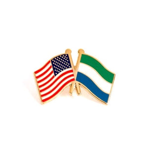 Sierra Leone & USA Friendship Flags Lapel Pin