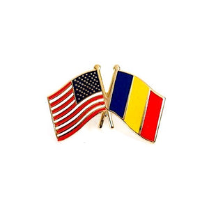 Chad & USA Friendship Flags Lapel Pin