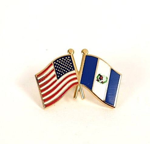 Guatemala & USA Friendship Flags Lapel Pin