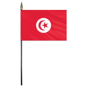 Tunisia Flag - 4x6in Stick Flag