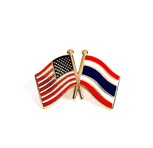 Thailand & USA Friendship Flags Lapel Pin