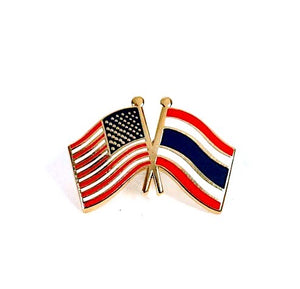 Thailand & USA Friendship Flags Lapel Pin