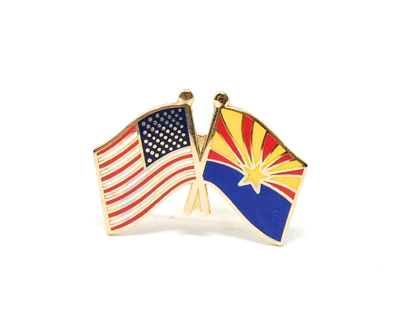 Arizona State & USA Friendship Flags Lapel Pin