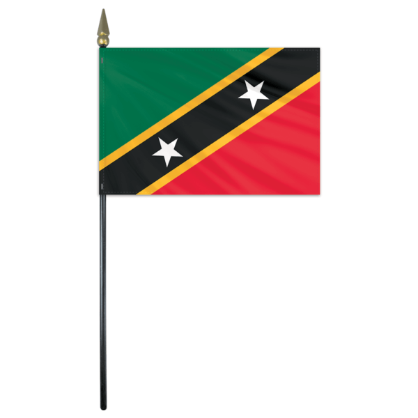 St. Kitts-Nevis Flag - 4x6in Stick Flag