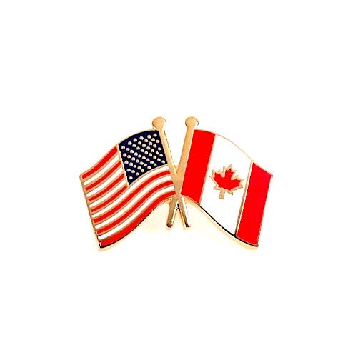 Canada & USA Friendship Flags Lapel Pin
