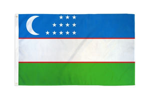 Uzbekistan Flag 3x5ft