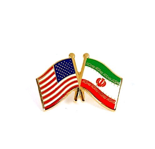 Iran & USA Friendship Flags Lapel Pin