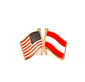 Austria & USA Friendship Flags Lapel Pin