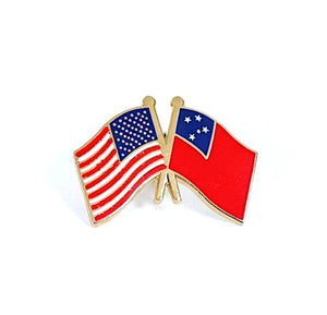 West Samoa & USA Friendship Flags Lapel Pin