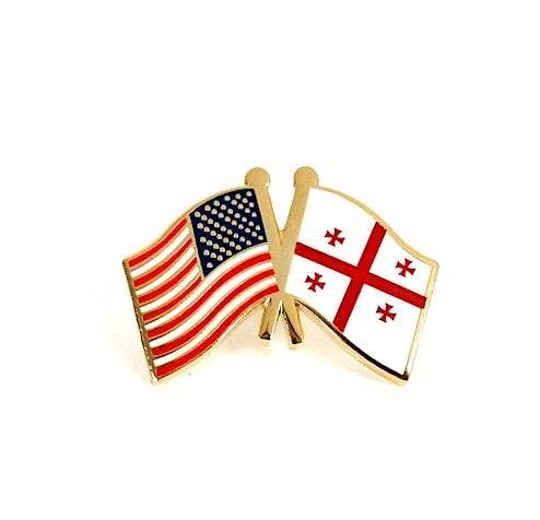 Georgia (Country) & USA Friendship Flags Lapel Pin