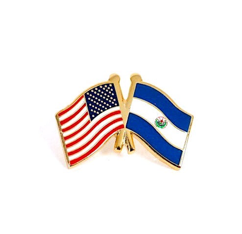 El Salvador & USA Friendship Flags Lapel Pin
