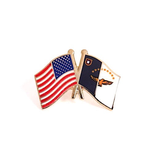 Azores & USA Friendship Flags Lapel Pin