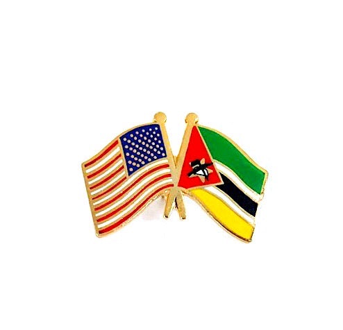 Mozambique & USA Friendship Flags Lapel Pin