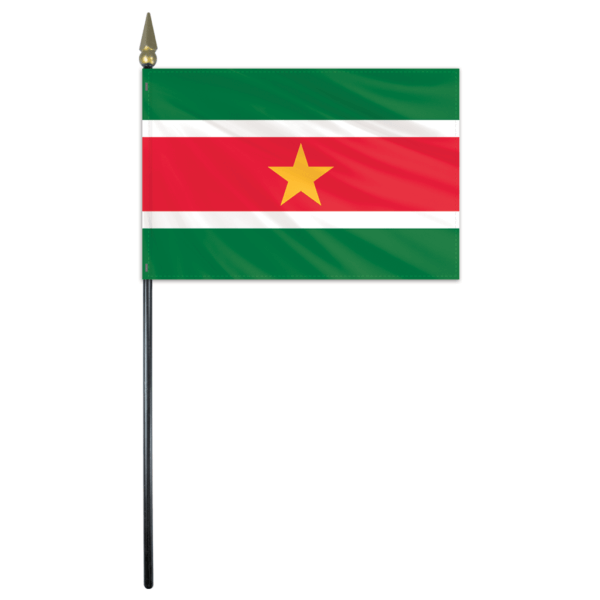 Suriname  Flag - 4x6in Stick Flag