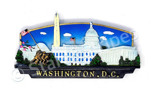 Washington DC Panorama Ceramic Magnet (Blue)