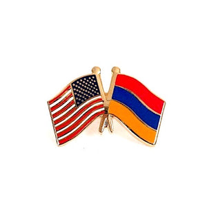 Armenia & USA Friendship Flags Lapel Pin