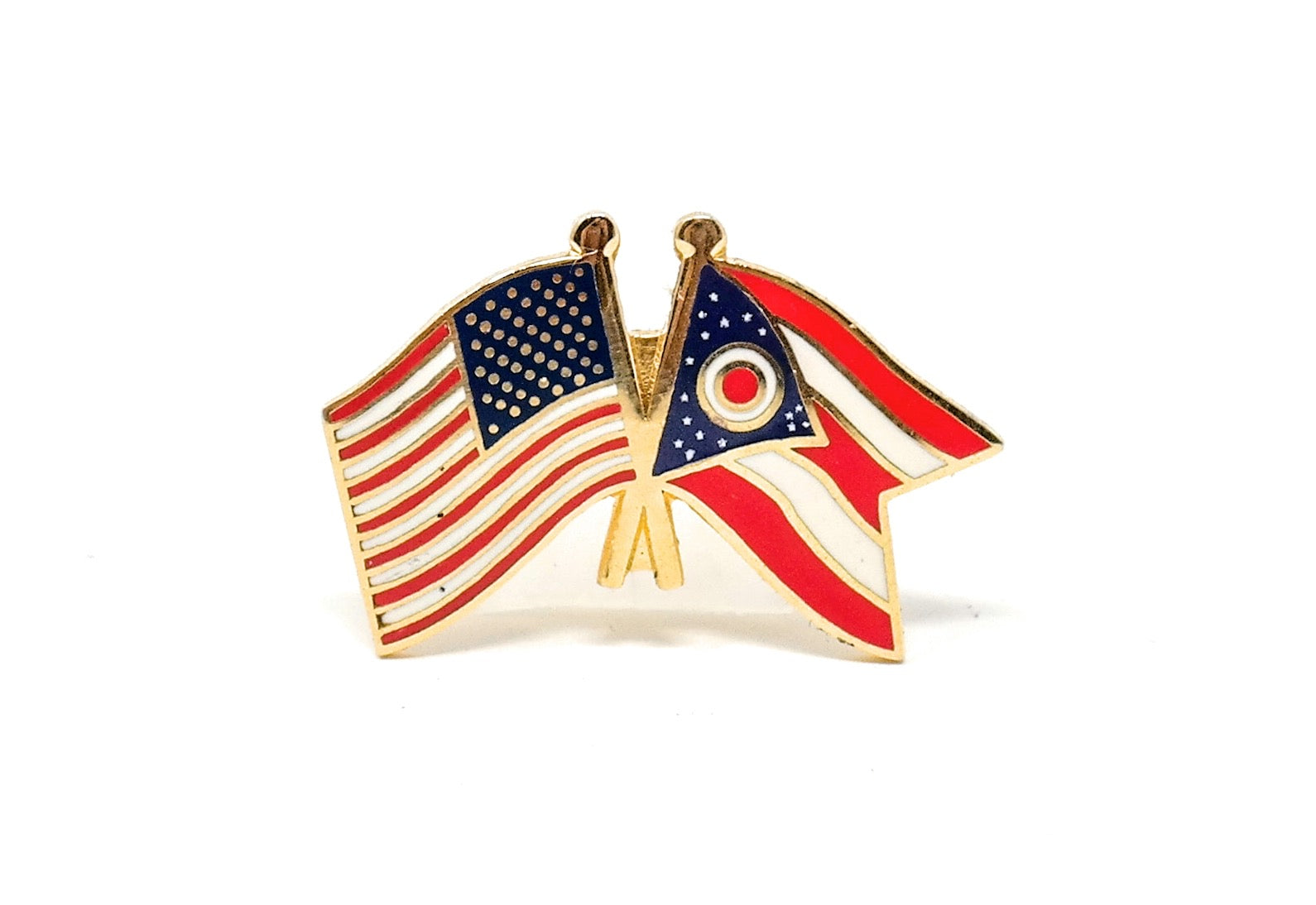 Ohio State & USA Friendship Flags Lapel Pin