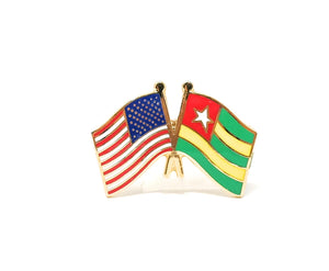 Togo & USA Friendship Flags Lapel Pin