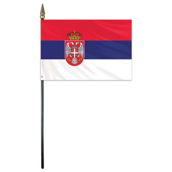 Serbia Flag - 4x6in Stick Flag