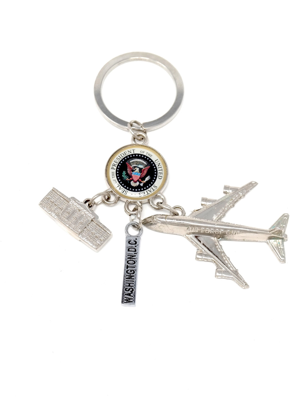 Silver Air Force One Presidential Seal Keychain