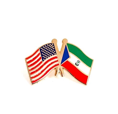 Equatorial Guinea & USA Friendship Flags Lapel Pin