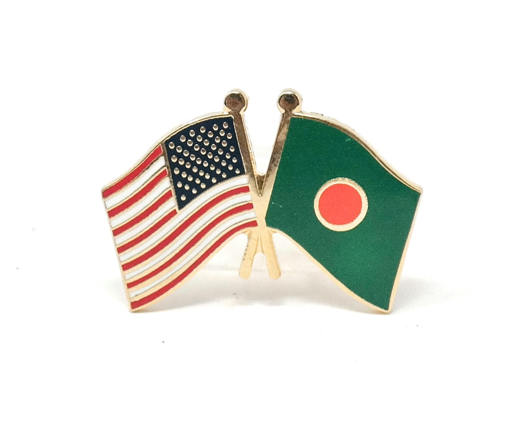 Bangladesh & USA Friendship Flags Lapel Pin