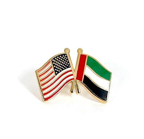 United Arab Emirates & USA Friendship Flags Lapel Pin