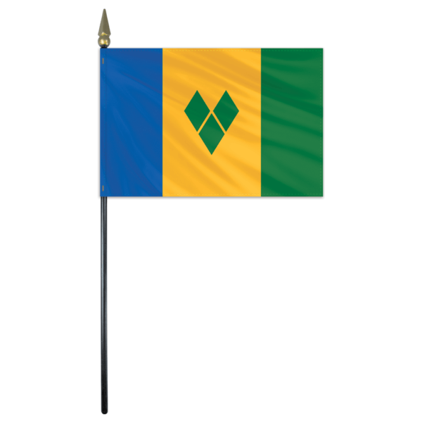 St. Vincent & Grenadines Flag - 4x6in Stick Flag