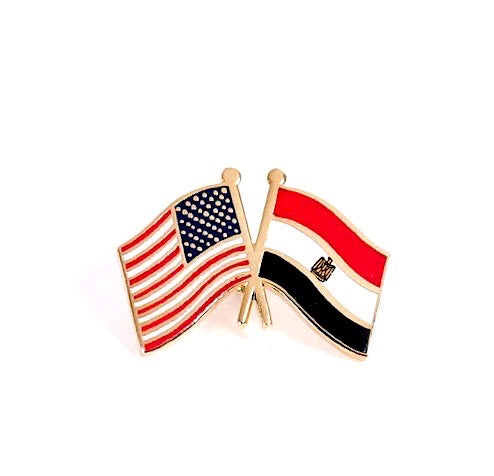 Egypt & USA Friendship Flags Lapel Pin