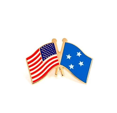 Micronesia & USA Friendship Flags Lapel Pin