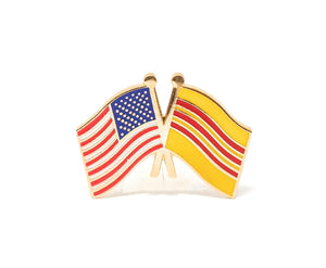 South Vietnam & USA Friendship Flags Lapel Pin