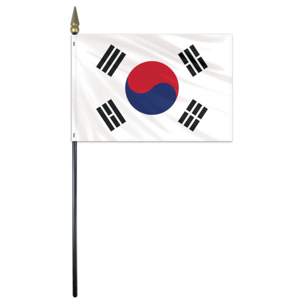 South Korea Flag - 4x6in Stick Flag
