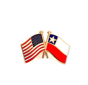 Chile & USA Friendship Flags Lapel Pin