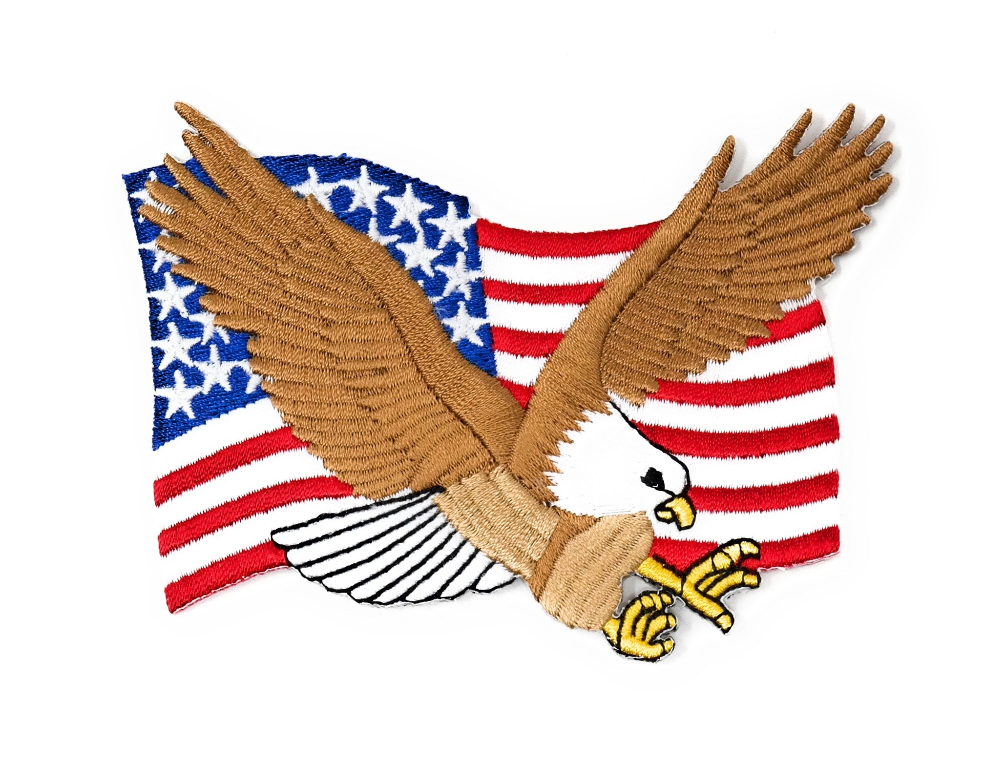 Eagle on American Flag Background Iron On Patch – I Love DC Gifts