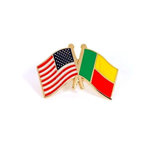 Benin & USA Friendship Flags Lapel Pin
