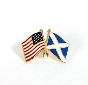 Scotland & USA Friendship Flags Lapel Pin