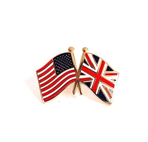 United Kingdom & USA Friendship Flags Lapel Pin