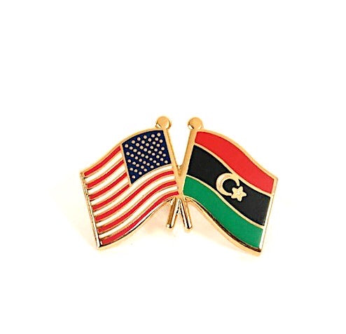Libya & USA Friendship Flags Lapel Pin