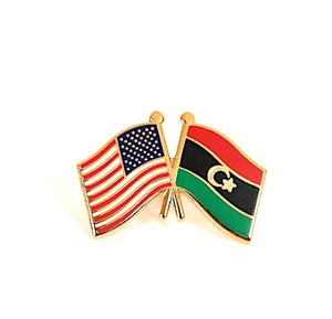 Libya & USA Friendship Flags Lapel Pin