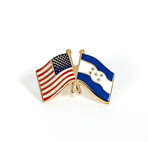 Honduras & USA Friendship Flags Lapel Pin