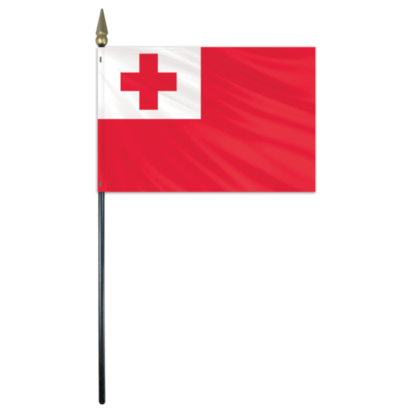 Tonga Flag - 4x6in Stick Flag