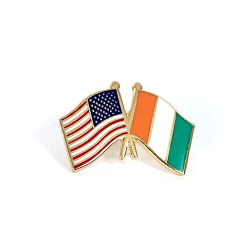 Ivory Coast & USA Friendship Flags Lapel Pin