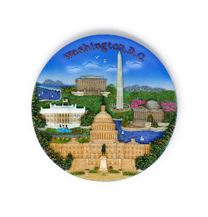 Large Washington DC Ceramic Plate with Stand (7.5 in)