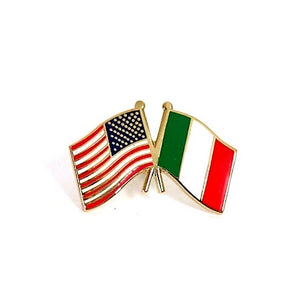 Italy & USA Friendship Flags Lapel Pin