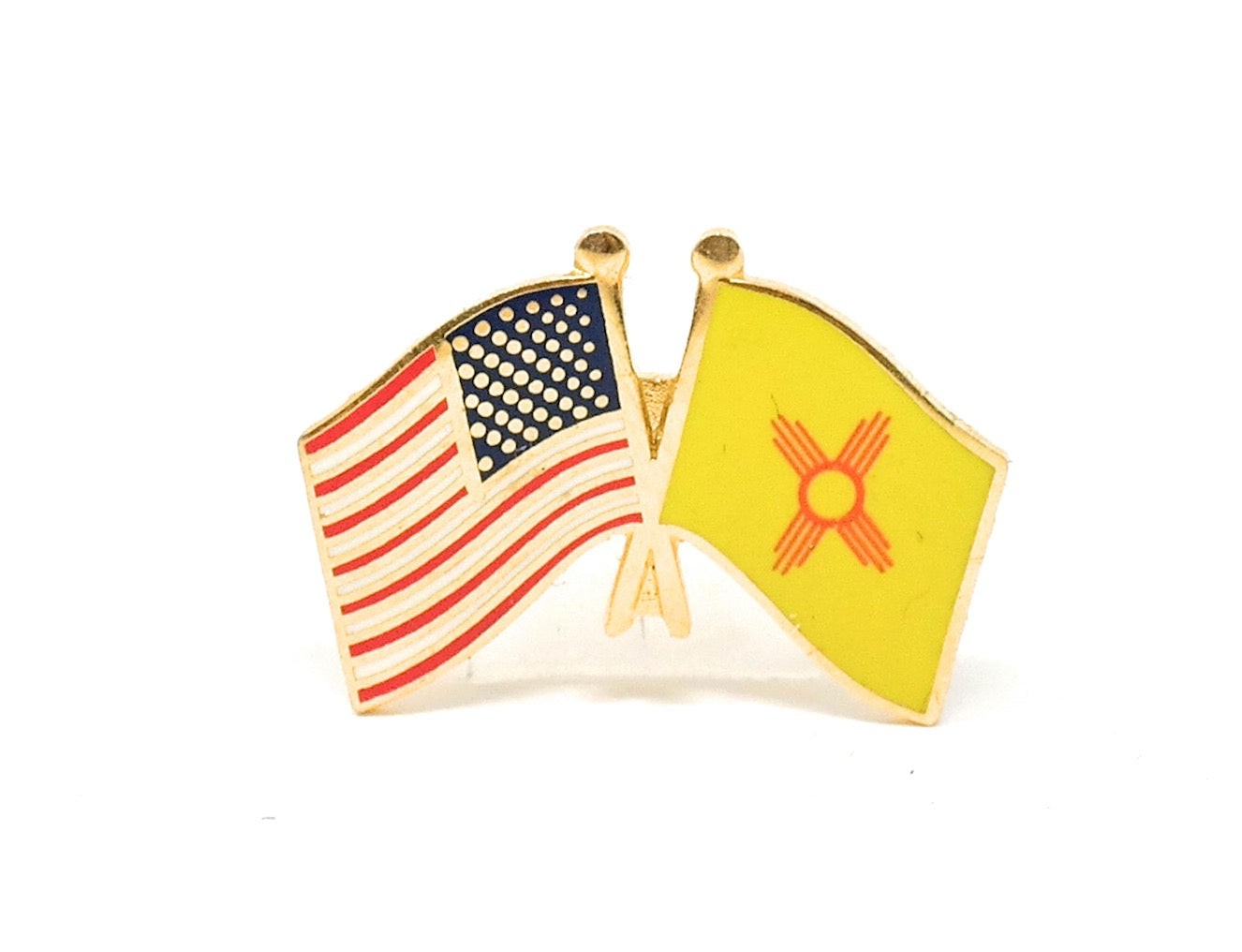 New Mexico State & USA Friendship Flag Lapel Pin