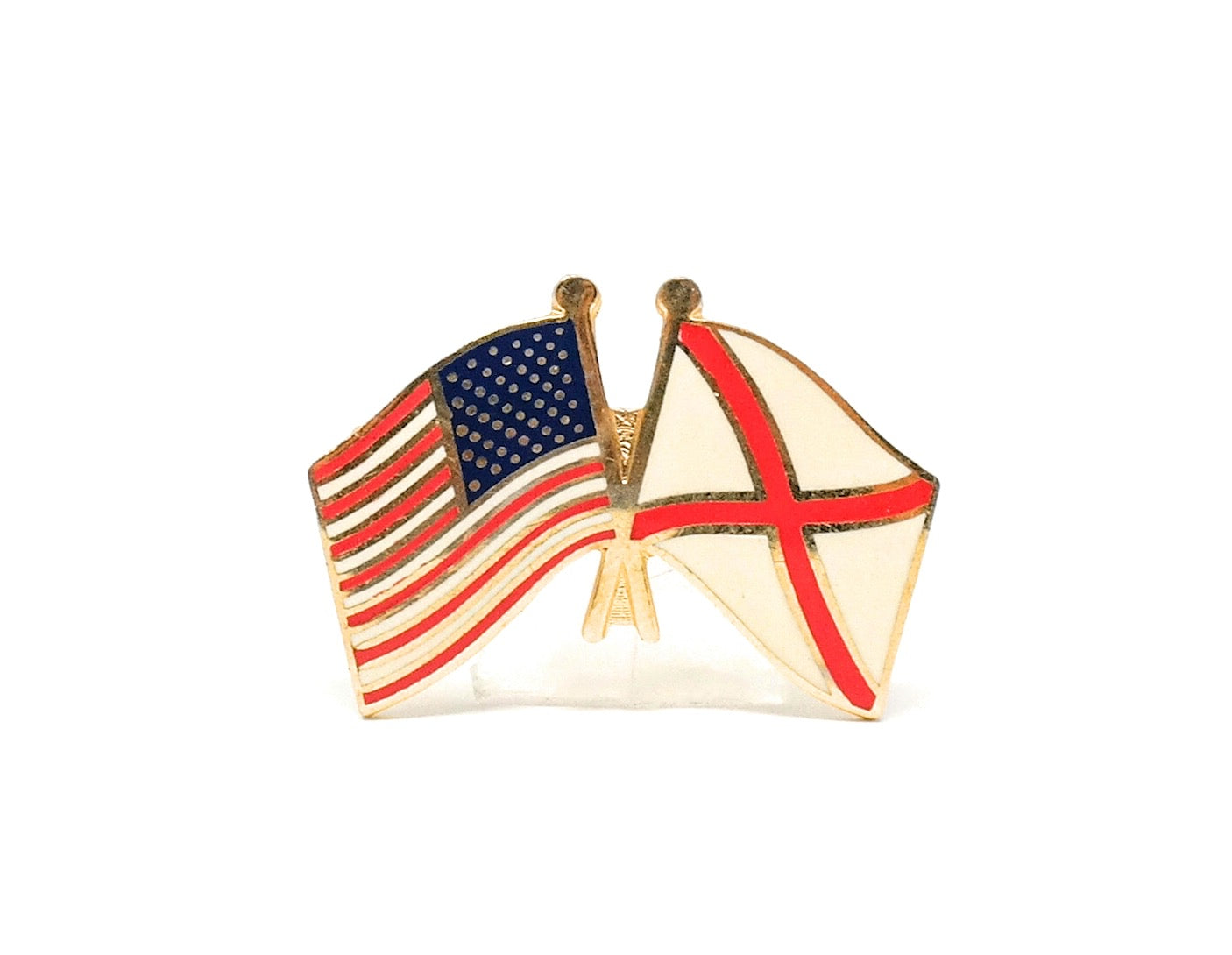 Alabama State & USA Friendship Flags Lapel Pin