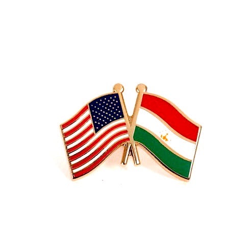 Tajikistan & USA Friendship Flags Lapel Pin