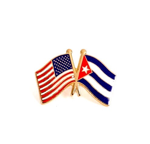 Cuba & USA Friendship Flags Lapel Pin
