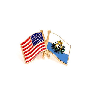 San Marino & USA Friendship Flags Lapel Pin