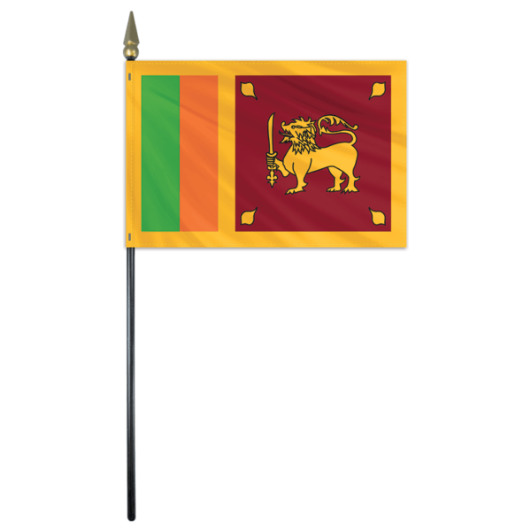 Sri Lanka Flag - 4x6in Stick Flag